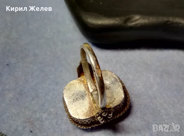 Старинен СКЪПОЦЕНЕН ФИЛИГРАНЕН СРЕБЪРЕН ПРЪСТЕН СРЕБРО 900 с ОГРОМЕН РЪЧНО ФАСЕТИРАН АМЕТИСТ 49916, снимка 13 - Антикварни и старинни предмети - 49294548
