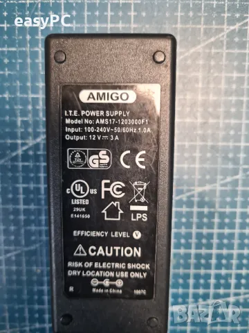 Оригинален захранващ адаптер AMIGO AMS17-1203000F1 12V 3A , снимка 3 - Друга електроника - 49298674
