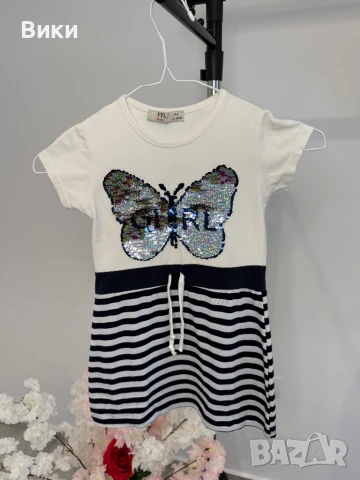 Детска рокля 5-6г но е умалена отговаря на 4-5г, снимка 2 - Детски рокли и поли - 50738141