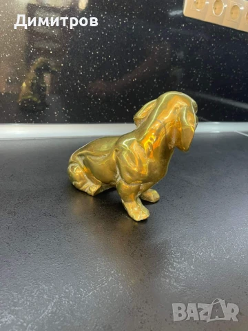 Масивна месингова  пластика на куче, снимка 4 - Антикварни и старинни предмети - 51059697