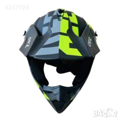 Кросова каска черно с неон и графит, За мотор, Атв, Велосипед, S, M., снимка 3 - Аксесоари и консумативи - 49304785