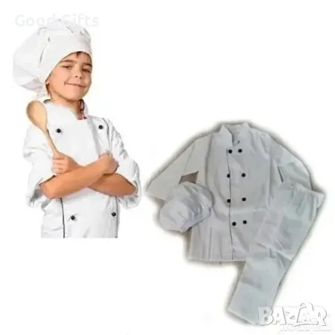 Детски костюм на Готвач от 3 части, Готварски комплект за деца, снимка 2 - Детски комплекти - 47776035