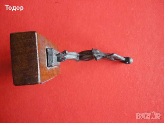 Стара Бронзова пластика фигура спортист, снимка 3 - Антикварни и старинни предмети - 42991086