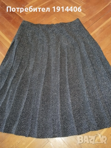 Черна пола плисе на точки , размер 42, талия 49 см., дължина 76 см., снимка 3 - Поли - 51870648