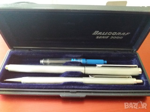 Метални писалка с мастило и тънкописец молив BALLOGRAF Serie 2000 в комплект с кутия , снимка 1 - Антикварни и старинни предмети - 32693381