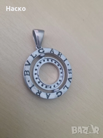 925 медальон колие bvlgari bulgari сребърен, снимка 2 - Колиета, медальони, синджири - 51475675