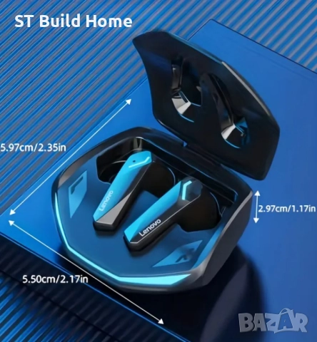 🎧 Lenovo GM2 PRO – Гейминг ергономични безжични слушалки с бързо Type-C зареждане, снимка 2 - Bluetooth слушалки - 52402347