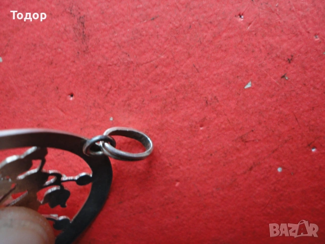 Уникален сребърно ажурно колие медальон 900, снимка 6 - Колиета, медальони, синджири - 53306018