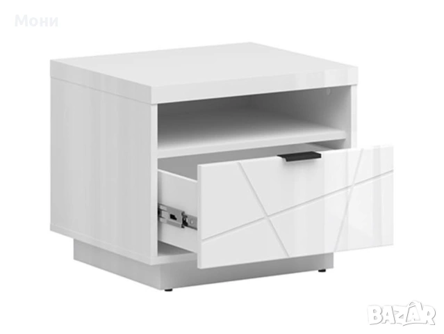 Нощно шкафче FORN KOM1S корпус и фронт бял лак   Материал - ПДЧ   Цвят - корпус и фронт бял лак   Ви, снимка 3 - Други - 53124950