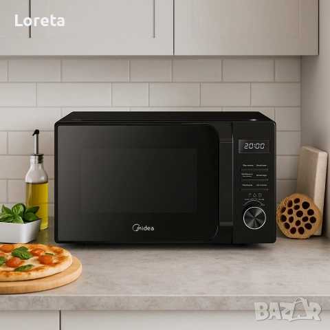 Микровълнова фурна MIDEA 700W, Функция грил, 20L - 1 г Гаранция - Последни 5 броя 