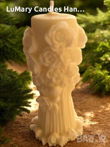 Свещ “ Елегантни рози”, снимка 3 - Декорация за дома - 53225242