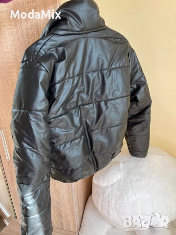 Черно кожено яке , снимка 3 - Якета - 52272549