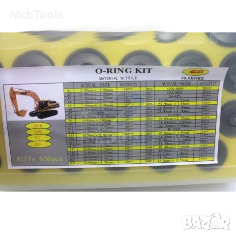 O пръстени комплект в кутия CAT - 656бр, снимка 2 - Други инструменти - 50789028