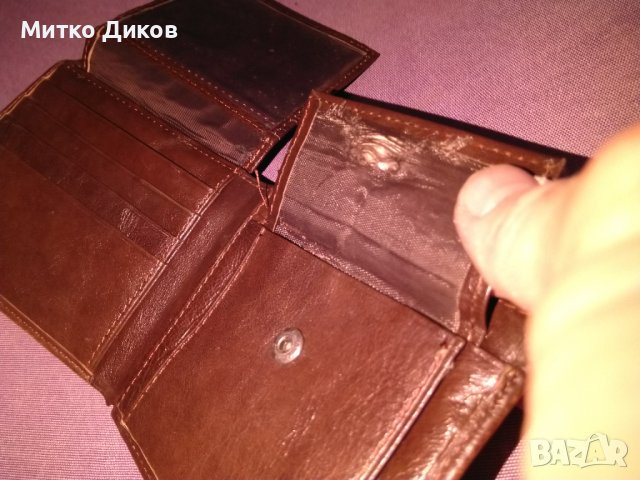 Портфейл Хорсе империал естествена кожа вътрешен цип 115х95мм, снимка 6 - Портфейли, портмонета - 38762662