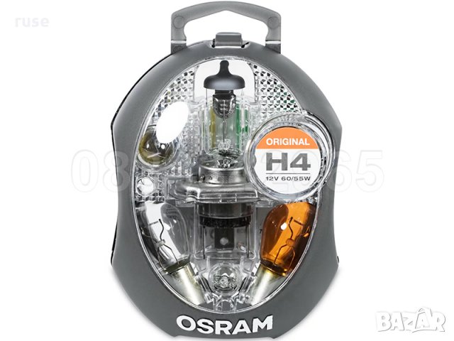 НОВИ! Комплект резервни лампи крушки за автомобил OSRAM Original H4 CLKM + 3 бушона, снимка 2 - Аксесоари и консумативи - 32502432