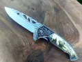 Сгъваем джобен нож с инкрустирана дръжка елен,7040, снимка 5