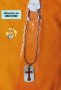 Ново колие с каишка медальон с висулка кръст в метална плочка модни бижута за подарък за Свети Вален, снимка 13