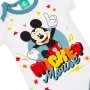 Бебешко боди памучно бяло с къс ръкав и дизайн на Мики Маус S_1233523, снимка 2
