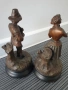 чифт2бр/23см-3кг ЦAM статуетки/стари френски скулптури/фигури на селяни-музиканти, снимка 3