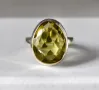 Прекрасен Сребърен 925 Пръстен с Натурален Цитрин, снимка 1