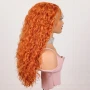 Оранжева къдрава дантелена перука 13*4*1, снимка 2