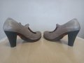 Art - кожени сиви обувки с масивен висок ток, снимка 6