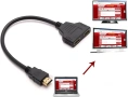Кабелен сплитер HDMI HD 1080P мъжки към два женски, снимка 3