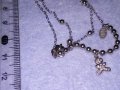НЕЖНА СКЪПОЦЕННА СРЕБЪРНА ГРИВНА РОДИРАНО СРЕБРО S925 с ФИГУРАЛНИ АРТ ВИСУЛКИ 34388, снимка 12