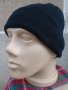 Черна плетена шапка, подплатена с полар, снимка 1 - Шапки - 42959629