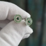 Сребърни обеци с емайл и цветни циркони, Германия, 1990г. неносени, снимка 3