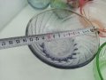 стари стъклени купички цветно стъкло, снимка 3