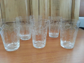 Стъклени чаши с гарафа  гравирани 