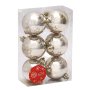 4279 Комплект коледни топки за елха с декорация снежинки, 6 броя, Ф 6 см, снимка 3