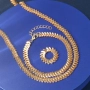Комплект дамски колие, гривна и пръстен, позлатени, снимка 3