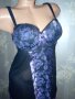 Hunkemoler L-Секси нощничка с твърди чашки в черно и лилаво, снимка 1 - Бельо - 35274156