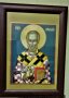 Икона на Свети Николай Мирликийски Чудотворец , репродукция с рамка и стъкло, снимка 7