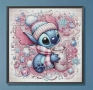 Зимен Стич stitch детски 5D гоблен диамантен картина мозайка за направа по схема с камъчета, снимка 1