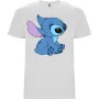 Тениски за двойки Стич и Ейнджъл (Stitch & Angel) в бял цвят , снимка 3