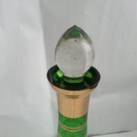 Гарафа цветно зелено стъкло , снимка 3 - Антикварни и старинни предмети - 33271266