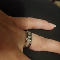 Красив сребърен пръстен-халка, снимка 2 - Пръстени - 38130084