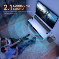 ЗИМНА РАЗПРОДАЖБА! POWBUZZ BOMAKER Tech Sound Bar 2.1 канала за TV, снимка 2 - Аудиосистеми - 43225644