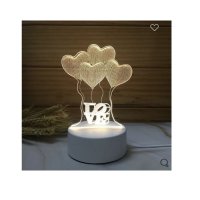 Нощна лампа Mercado Trade, 3D Сърца, "LOVE", USB, снимка 1 - Настолни лампи - 43089937