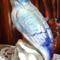 Порцеланова статуетка папагал, снимка 2 - Статуетки - 39143760