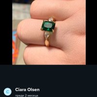Луксозен пръстен с изумруд, снимка 7 - Пръстени - 32716328