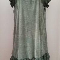 Зелена рокля с волани, ретро, снимка 1 - Рокли - 37092412