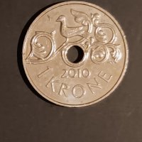 1 крона 2010 Норвегия , Харалд V , Монета от Норвегия , снимка 2 - Нумизматика и бонистика - 42964102