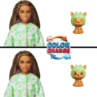 Кукла Barbie Color Cutie Reveal - Куче облечено като Жабка - 10 изненади, снимка 5 - Кукли - 44860920
