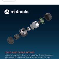 Motorola Moto Buds 120 - Истински безжични Bluetooth слушалки с микрофон и компактен калъф за зарежд, снимка 4 - Безжични слушалки - 40383642