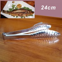 1479 Метална щипка за скара Риба кухненска щипка за сервиране 24см, снимка 2 - Прибори за хранене, готвене и сервиране - 28652341