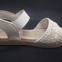 Дамски сандали 3308 в бяло и бежово, снимка 3 - Сандали - 36902017